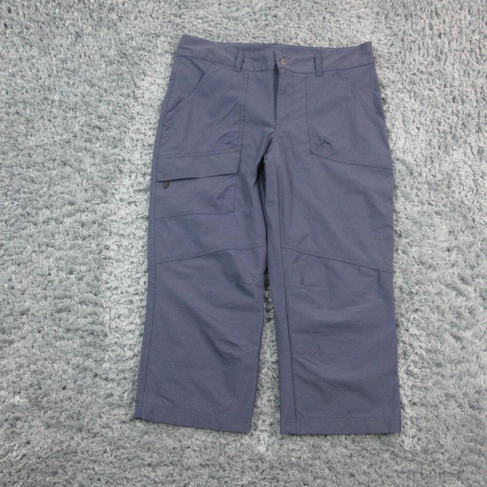 Columbia Pants Womens 10 22L Blue Cargo Outdoor Hiking Nylon Capri 33x21*